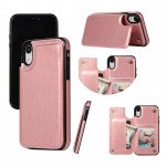 Wholesale iPhone Xr Flip Book Leather Style Credit Card Case (Rose Gold)